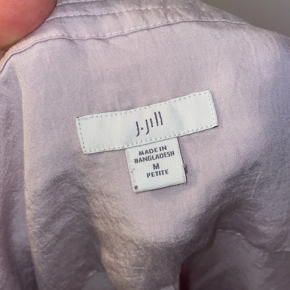 J. Jill Light Purple Square Neckline 3/4 Sleeve Button Front Blouse Size MP - Picture 4 of 14